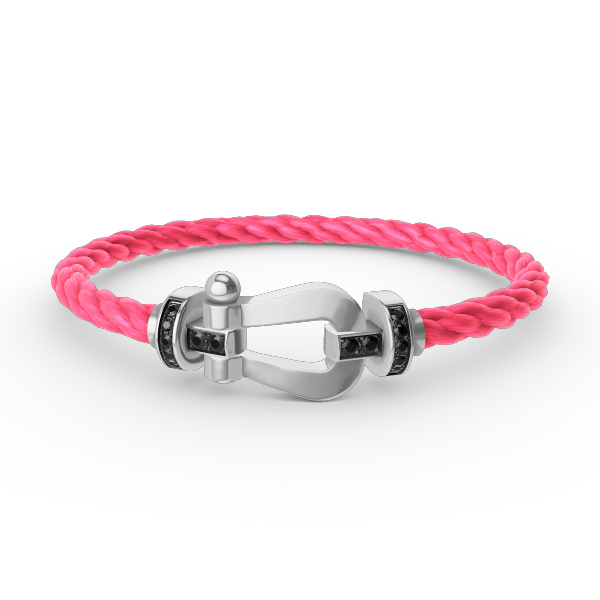 [Avelora Jewelry ]FORCE LARGE HORSESHOE BLACK DIAMOND BRACELET SILVER