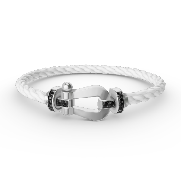 [Avelora Jewelry ]FORCE LARGE HORSESHOE BLACK DIAMOND BRACELET SILVER