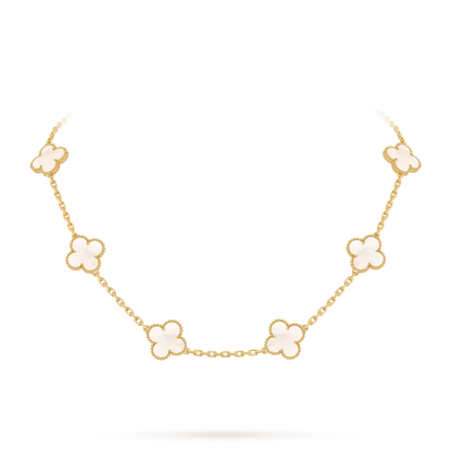 [Avelora]CLASSIC LUCKY 10-MOTIF CLOVER NECKLACE GOLD COLLECTION