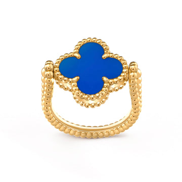[Avelora Jewelry ]CLOVER RIVERSIBLE BLUE AGATE RING