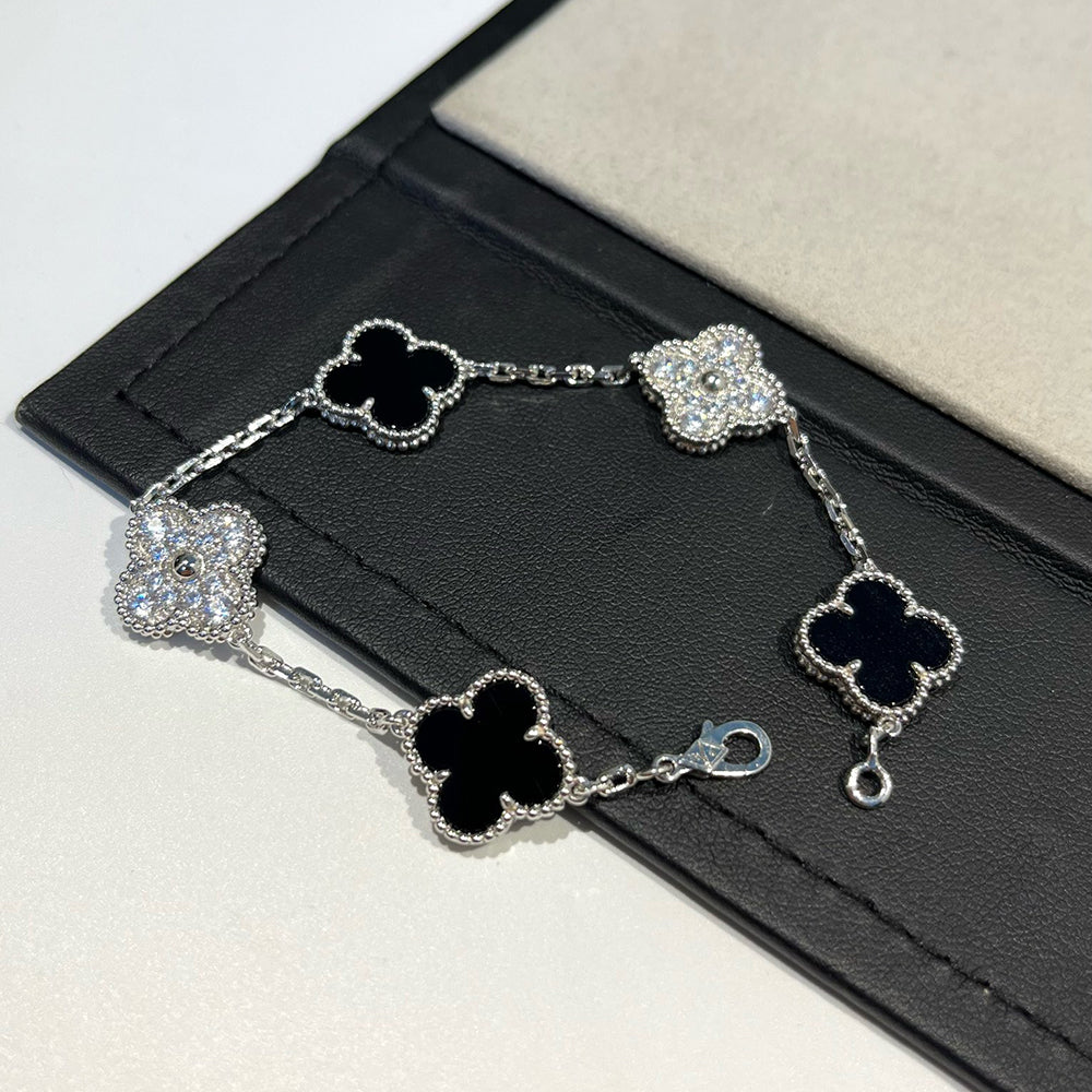 [Avelora Jewelry ] CLOVER 5 MOTIF ONYXS BRACELET COLLECTION