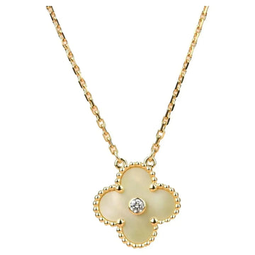[Avelora Jewelry ]CLOVER 15MM DIAMOND GOLD MOTHER OF PEARL NECKLACE