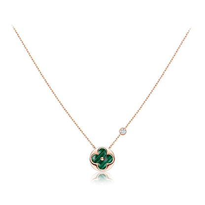 [Avelora]SUN PEDANT ROSE GOLD 1 DIAMOND NECKLACE