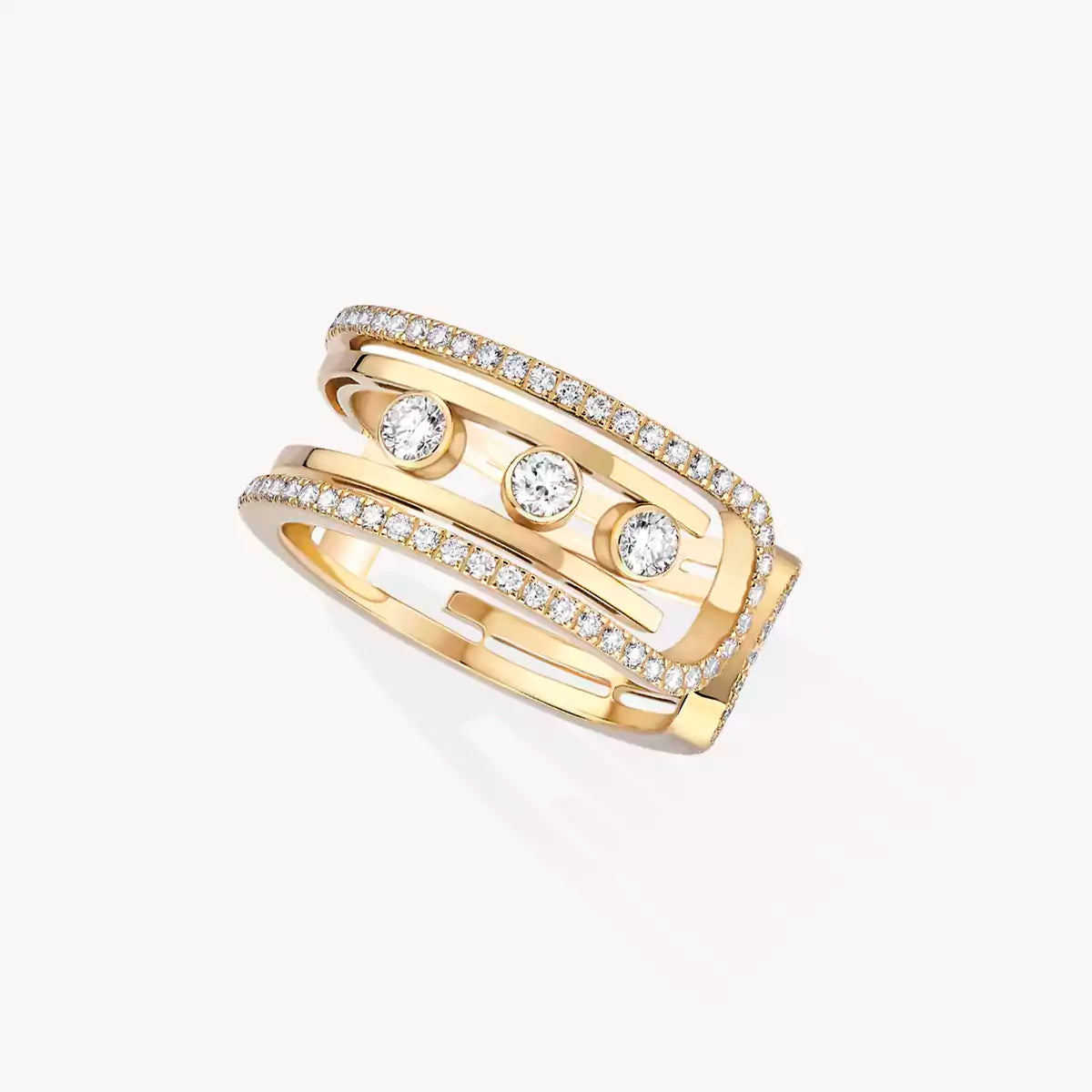[Avelora]OPEN MOVE 10-DIAMOND PAVÉ RING
