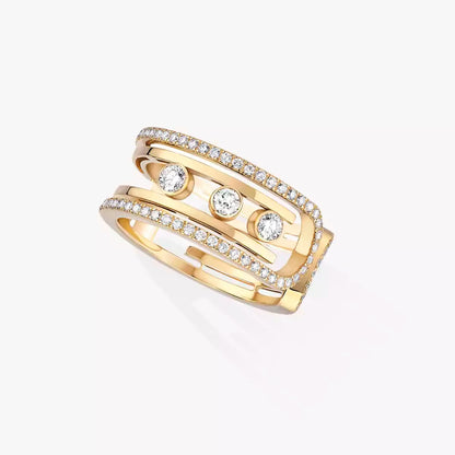 [Avelora]OPEN MOVE 10-DIAMOND PAVÉ RING