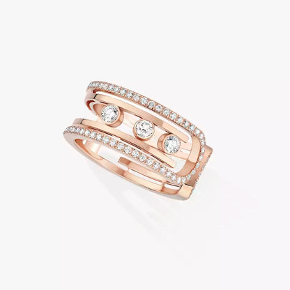[Avelora]OPEN MOVE 10-DIAMOND PAVÉ RING