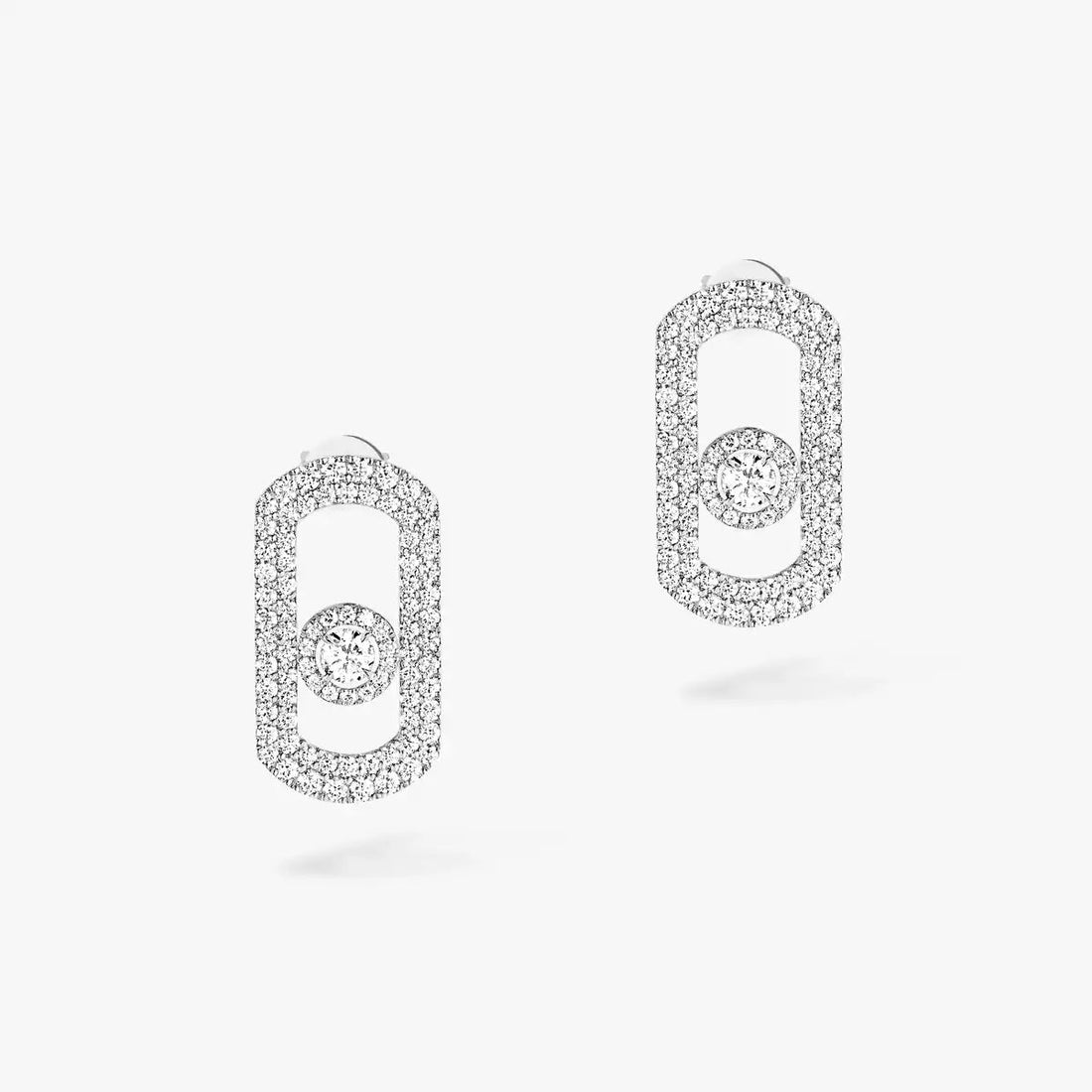 [Avelora Jewelry]So Move Pave_-Set Diamond Earrings in Silver