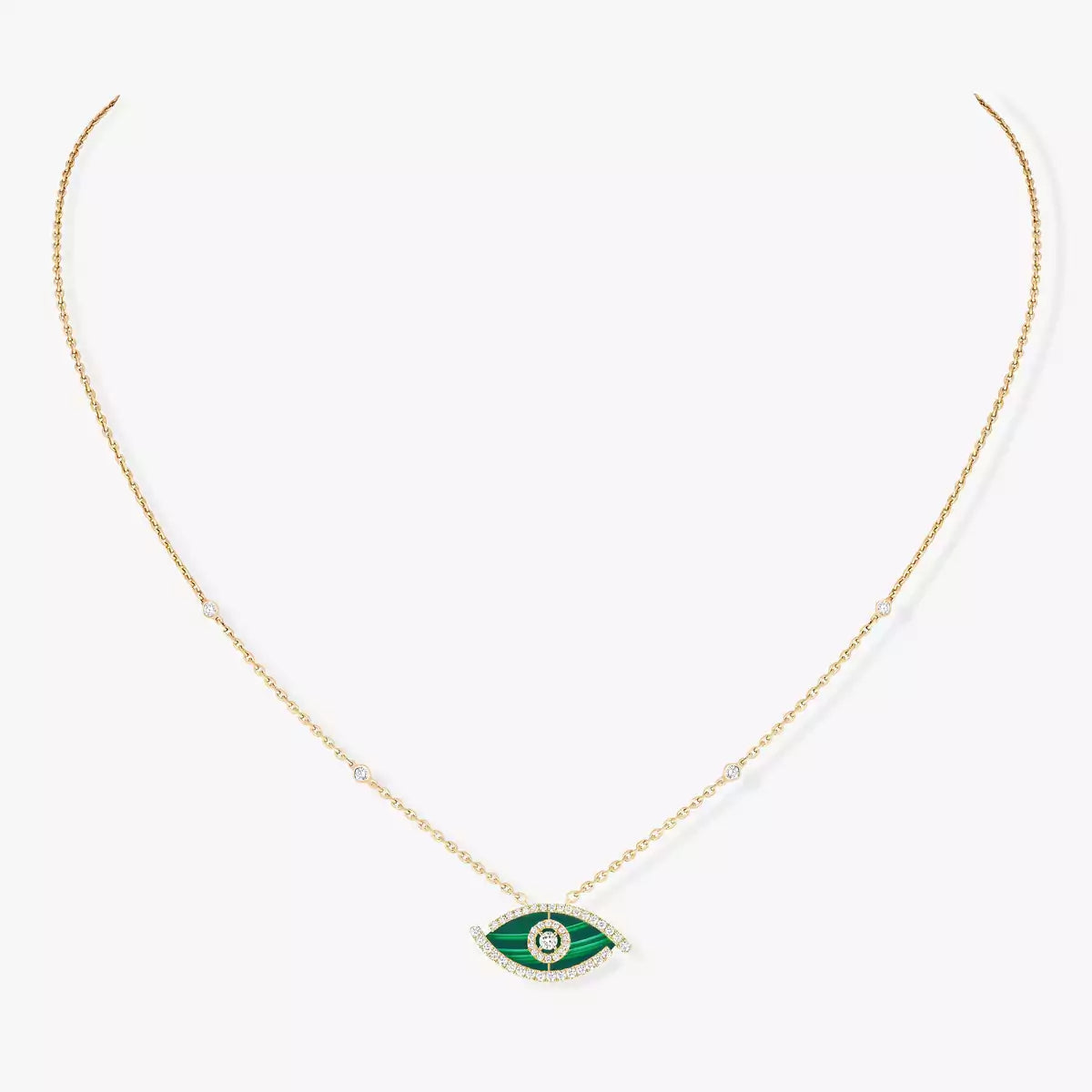[Avelora Jewelry]Lucky Eye Diamond Necklace in Rose Gold and Turquoise