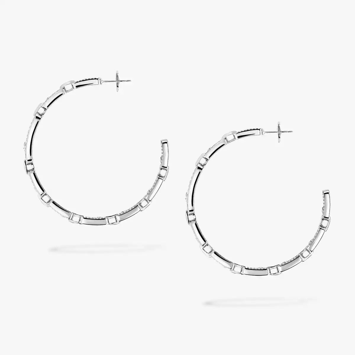 [Avelora Jewelry]Move Link Diamond Hoop Earrings