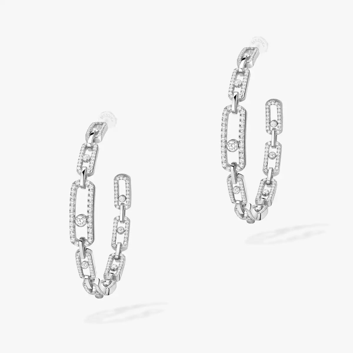 [Avelora]MOVE LINK KINETIC DIAMOND HOOP EARRINGS