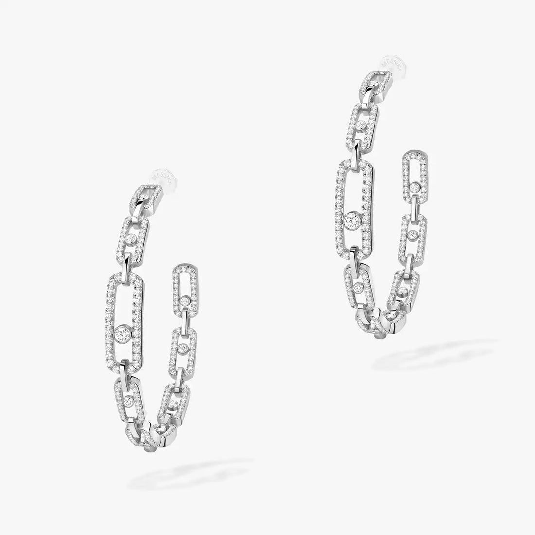 [Avelora Jewelry]Move Link Diamond Hoop Earrings