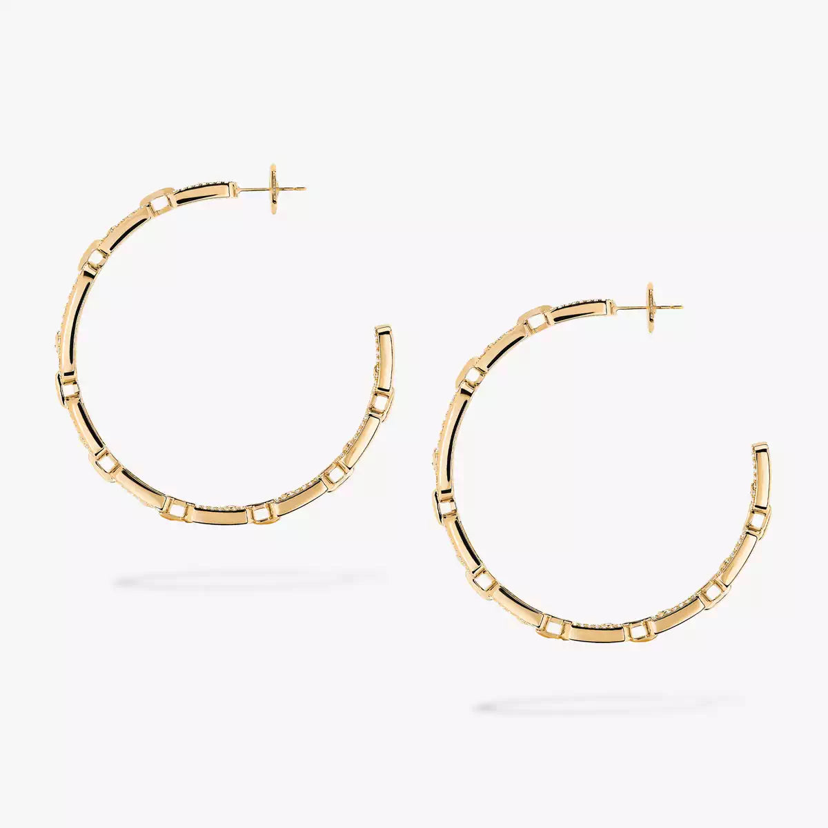 [Avelora Jewelry]Move Link Diamond Hoop Earrings