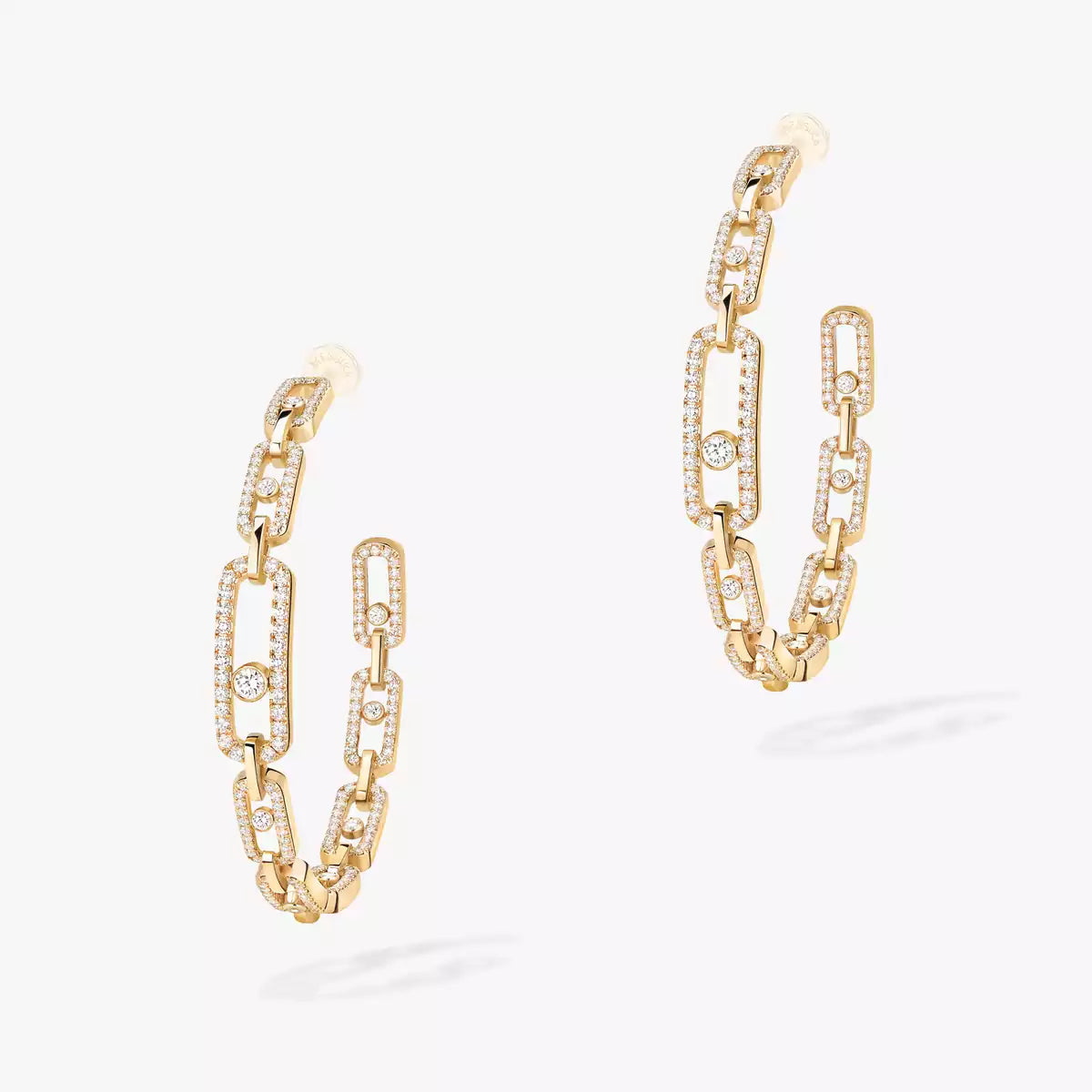 [Avelora]MOVE LINK KINETIC DIAMOND HOOP EARRINGS