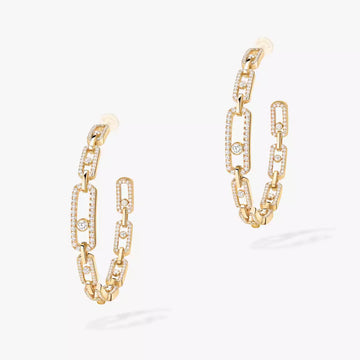 [Avelora Jewelry]Move Link Diamond Hoop Earrings