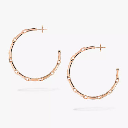 [Avelora]MOVE LINK KINETIC DIAMOND HOOP EARRINGS
