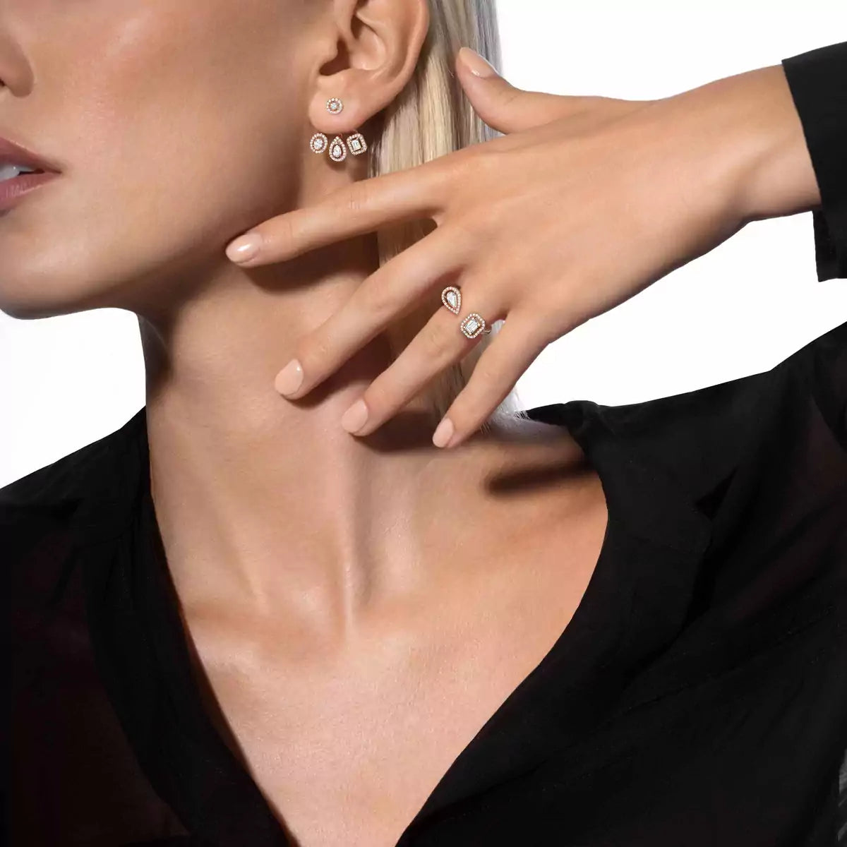 [Avelora Jewelry] My Twin Trio  Diamond Earrings