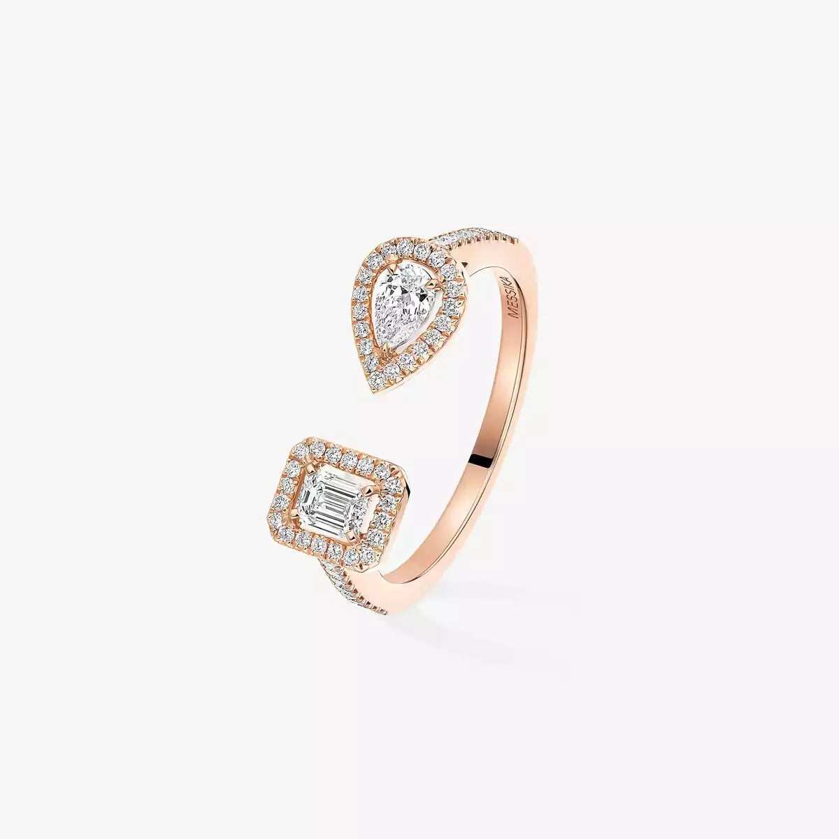 [Avelora]OPEN SUGAR CUBE & TEARDROP PAVÉ DIAMOND RING