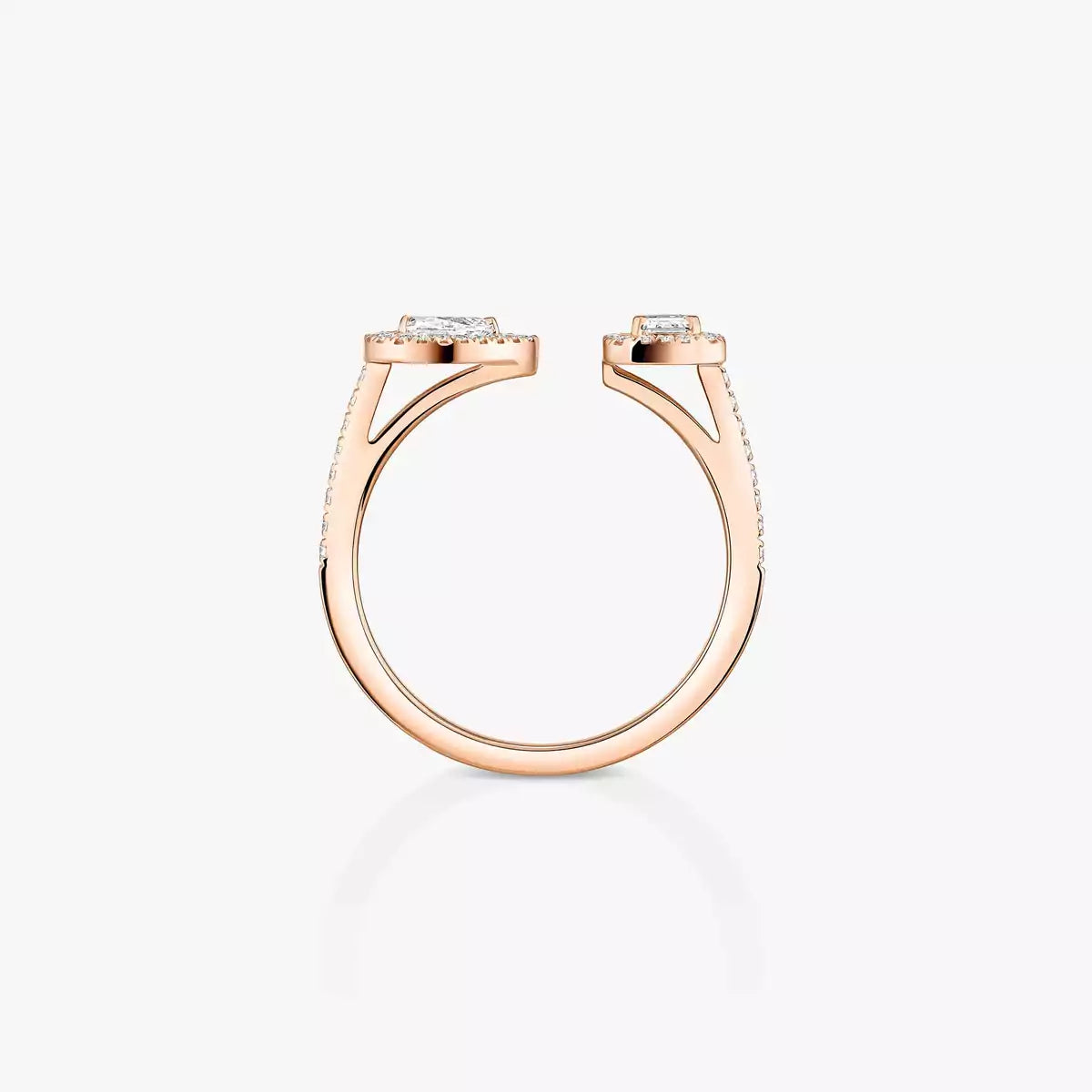 [Avelora]OPEN SUGAR CUBE & TEARDROP PAVÉ DIAMOND RING