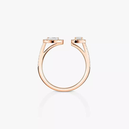[Avelora]OPEN SUGAR CUBE & TEARDROP PAVÉ DIAMOND RING