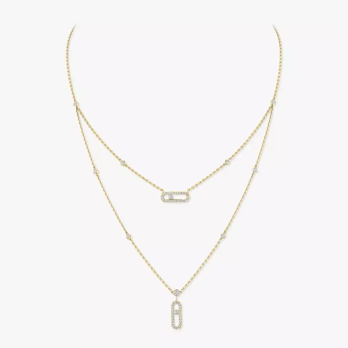 [Avelora]MOVE UNO 2-ROW PAVÉ NECKLACE