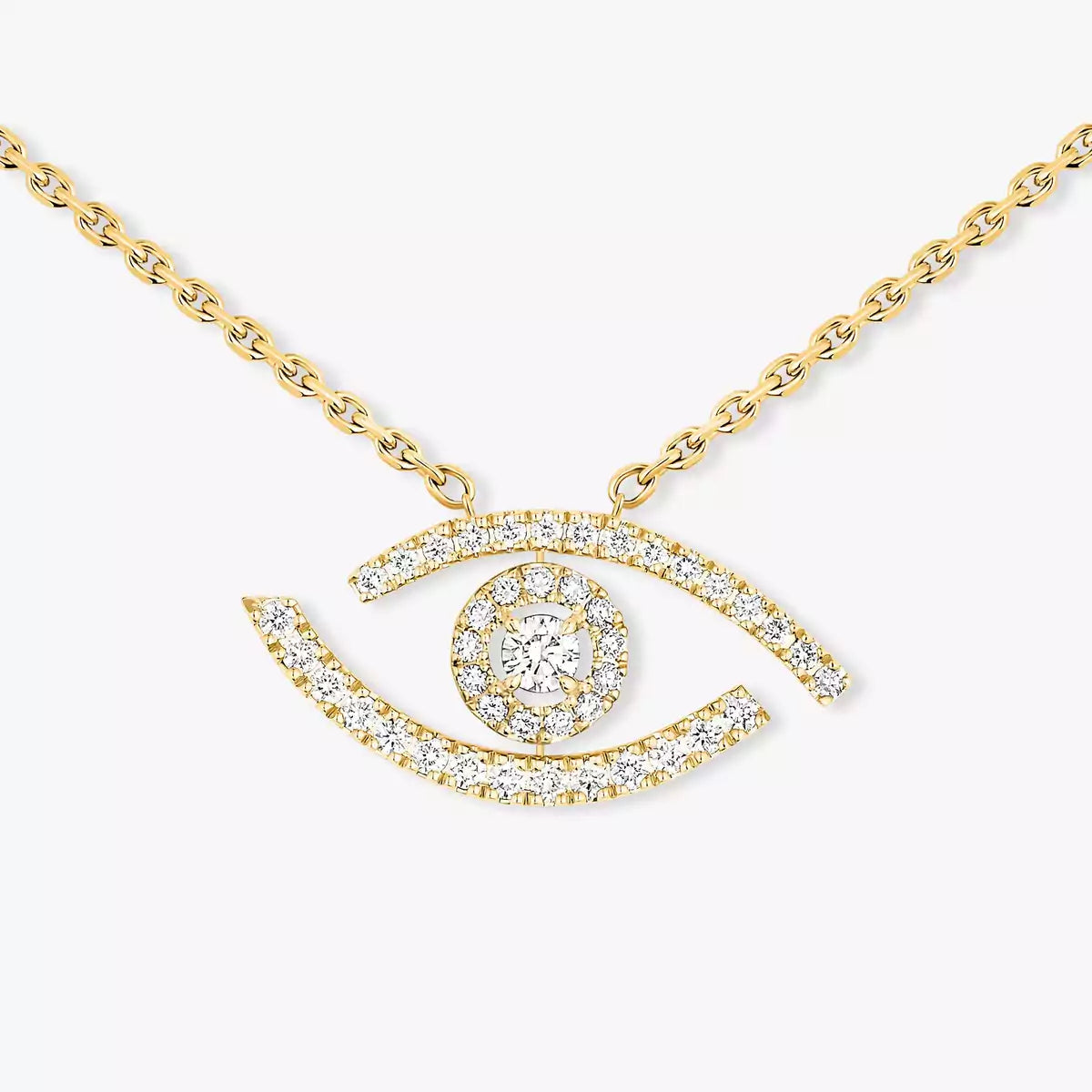 [Avelora Jewelry]Pave_ Diamond Necklace Lucky Eye