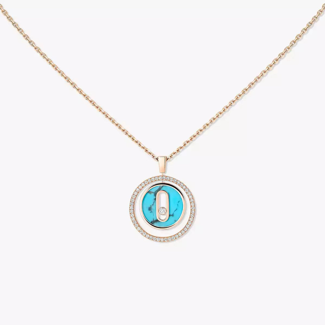 [Avelora Jewelry]Lucky Move Diamond Necklace in Rose Gold and White Mother-of-Pearl