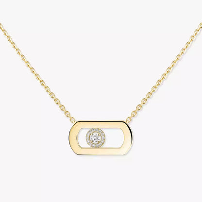 [Avelora]LARGE MOVE PENDANT SINGLE DIAMOND NECKLACE