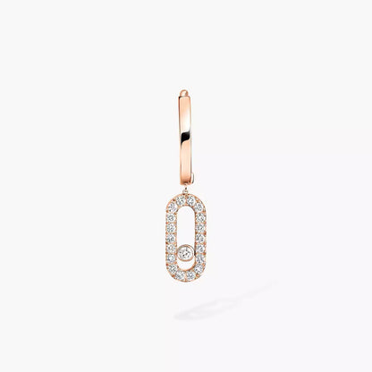 [Avelora]MOVE UNO SINGLE DIAMOND HOOP EARRINGS