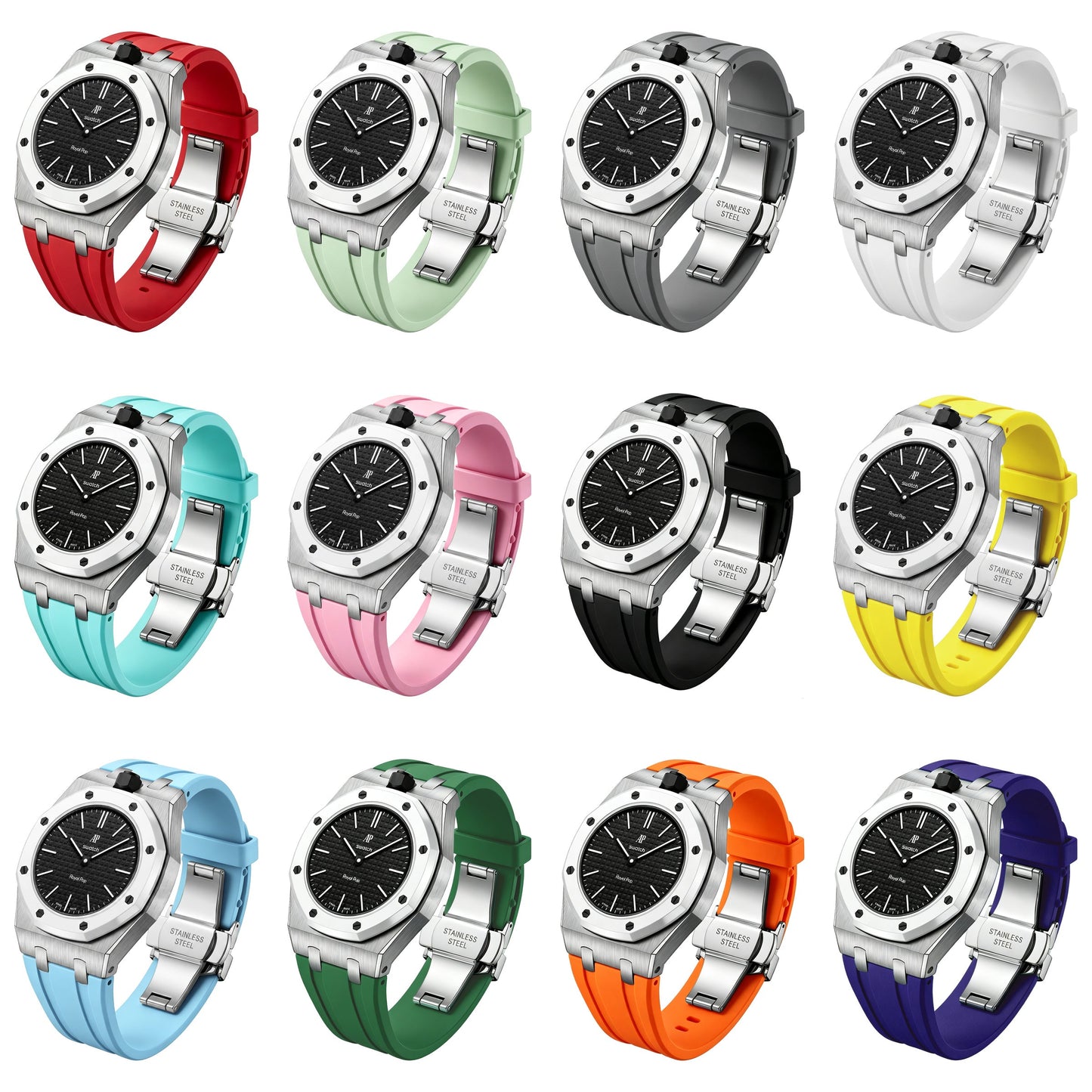 [Avelora]Royal Oak Pop Exclusive Steel Case & Silicone Strap With Cradle