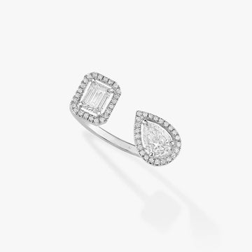 [Avelora jewelry]My Twin Toi & Moi Silver Diamond Ring