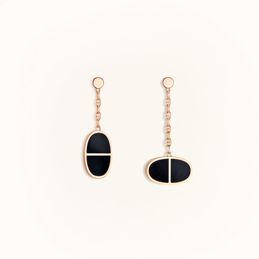 [Avelora Jewelry ]CHAINE VERSO BLACK CERAMIC EARRINGS