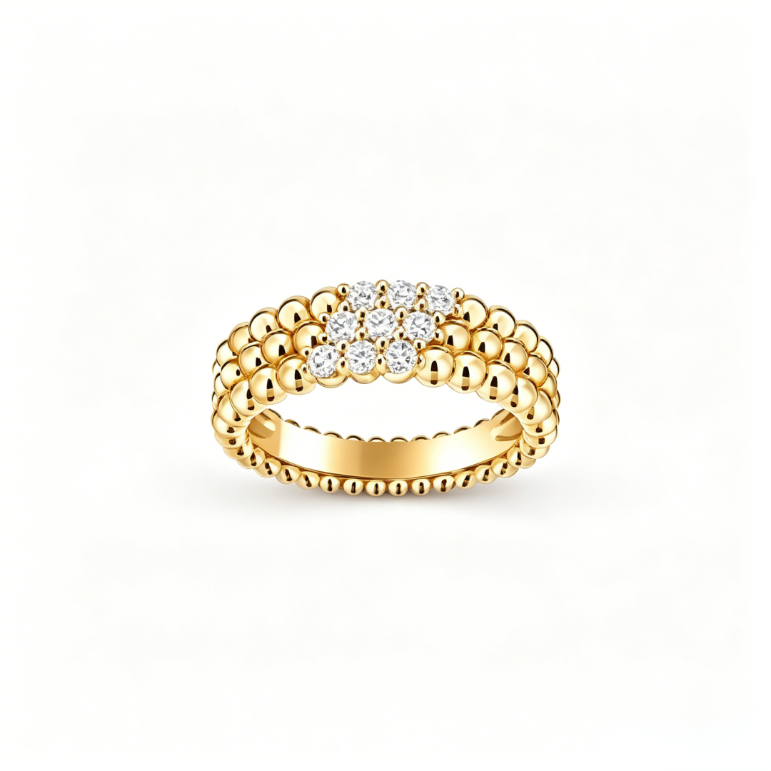 [Avelora Jewelry] THREE-ROW DIAMOND RING