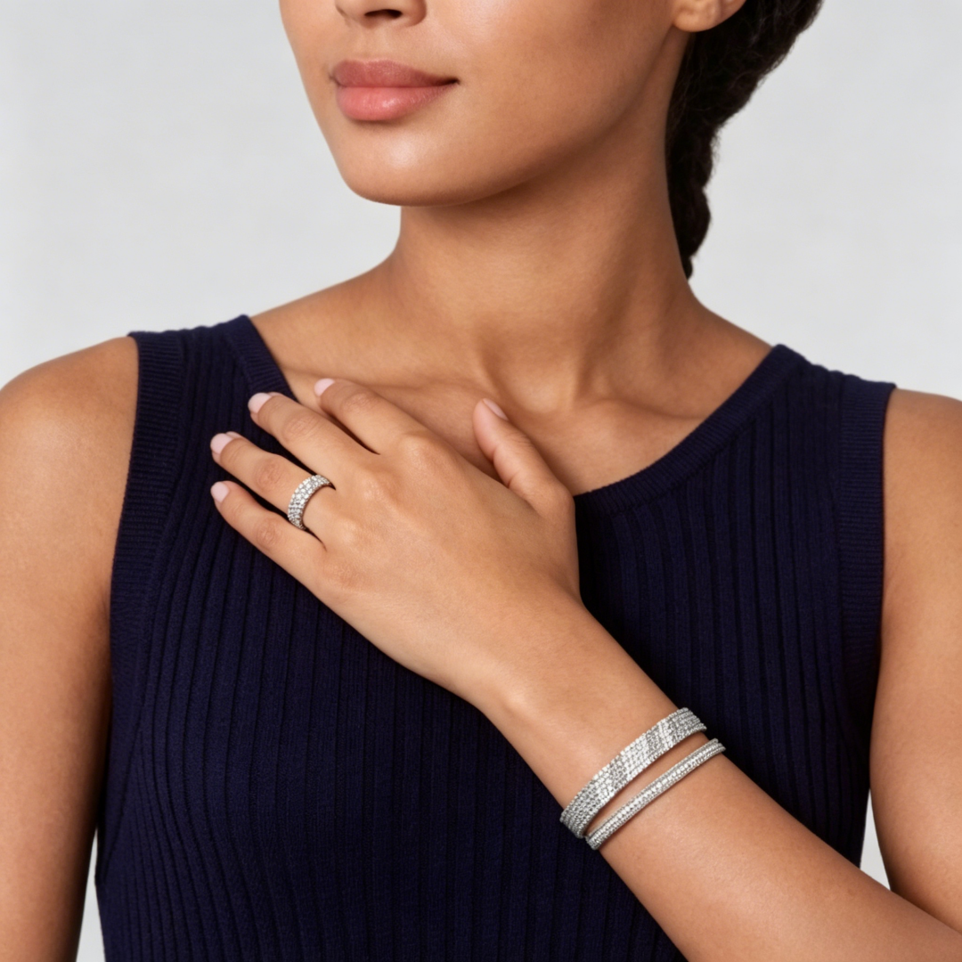 [Avelora Jewelry] THREE-ROW DIAMOND RING