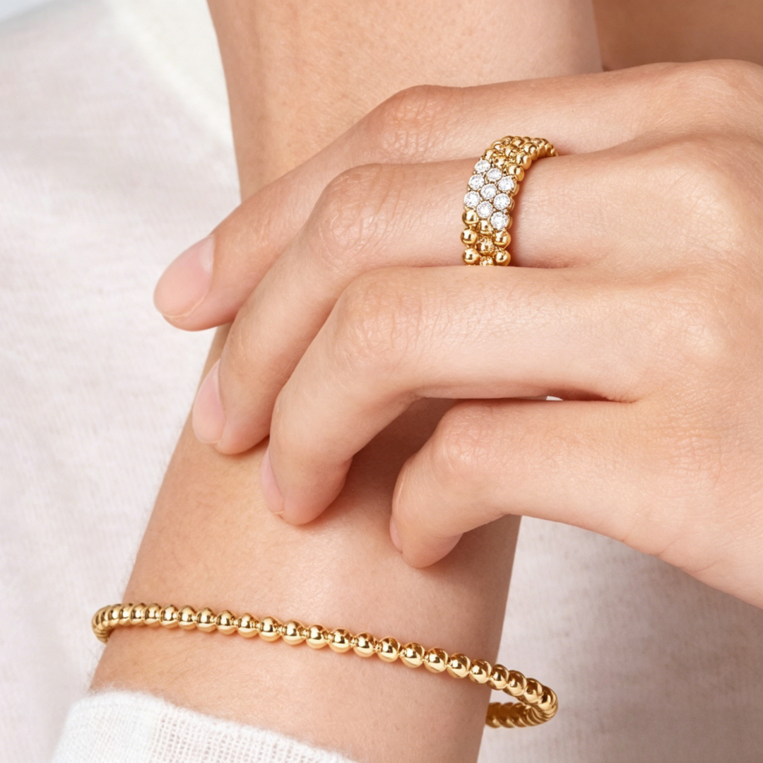 [Avelora Jewelry] THREE-ROW DIAMOND RING
