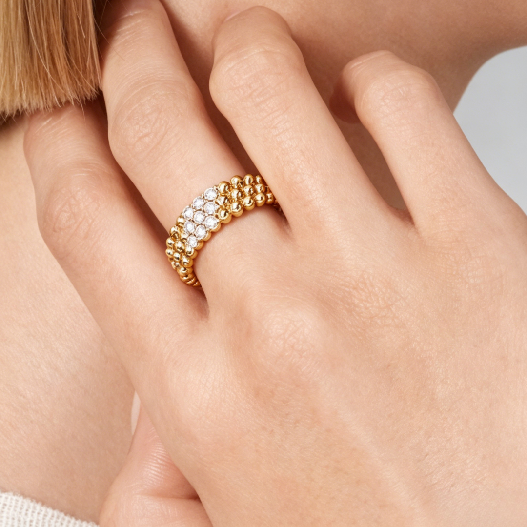 [Avelora Jewelry] THREE-ROW DIAMOND RING