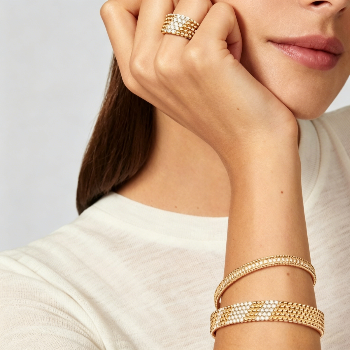 [Avelora Jewelry]  FIVE-ROW DIAMOND BRACELET