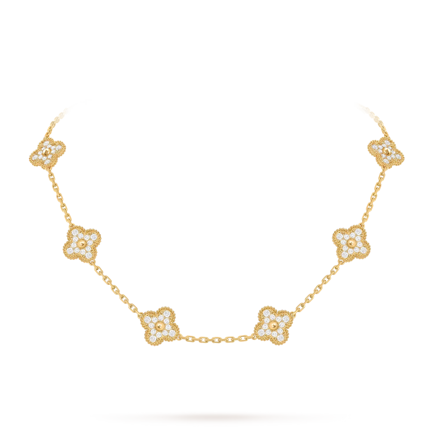 [Avelora]CLASSIC LUCKY 10-MOTIF CLOVER NECKLACE GOLD COLLECTION