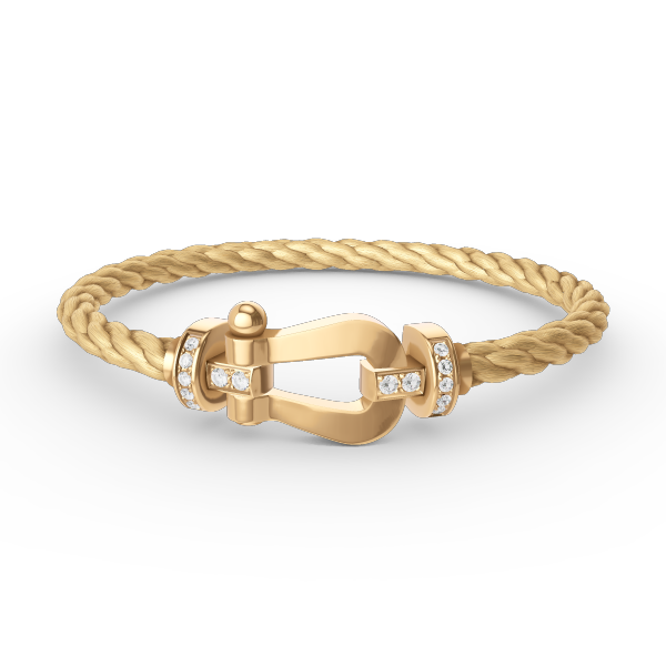 [Avelora]FORCE LARGE HORSESHOE HALF DIAMOND BRACELET - GOLD