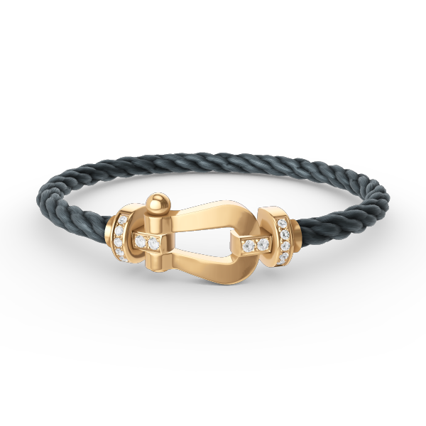 [Avelora]FORCE LARGE HORSESHOE HALF DIAMOND BRACELET - GOLD