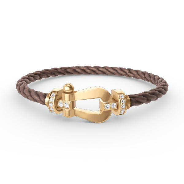 [Avelora]FORCE LARGE HORSESHOE HALF DIAMOND BRACELET - GOLD
