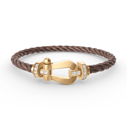 [Avelora]FORCE LARGE HORSESHOE HALF DIAMOND BRACELET - GOLD
