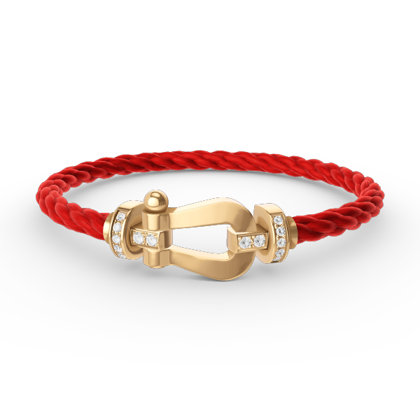 [Avelora]FORCE LARGE HORSESHOE HALF DIAMOND BRACELET - GOLD