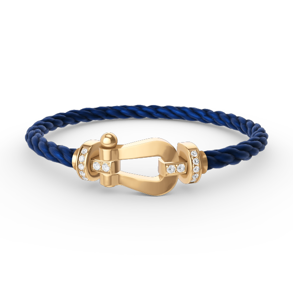 [Avelora]FORCE LARGE HORSESHOE HALF DIAMOND BRACELET - GOLD