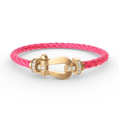 [Avelora]FORCE LARGE HORSESHOE HALF DIAMOND BRACELET - GOLD