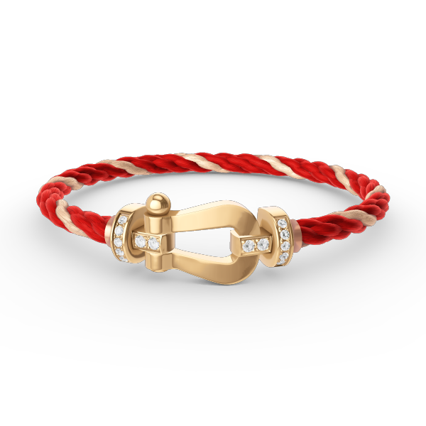 [Avelora]FORCE LARGE HORSESHOE HALF DIAMOND BRACELET - GOLD
