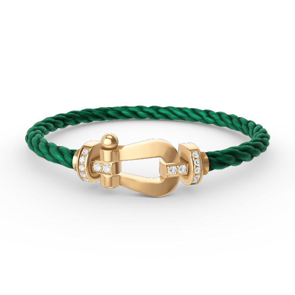 [Avelora]FORCE LARGE HORSESHOE HALF DIAMOND BRACELET - GOLD