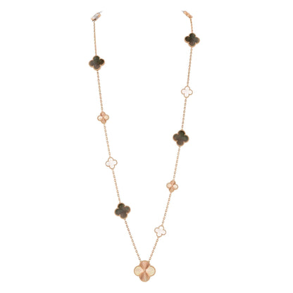 [Avelora]DETACHABLE 15-MOTIF CLOVER STATEMENT SET - GREY MOTHER-OF-PEARL & LASER