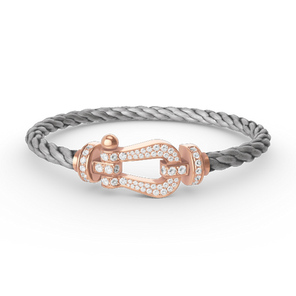 [Avelora]FORCE LARGE HORSESHOE FULL DIAMOND BRACELET - ROSE GOLD
