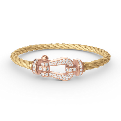 [Avelora]FORCE LARGE HORSESHOE FULL DIAMOND BRACELET - ROSE GOLD