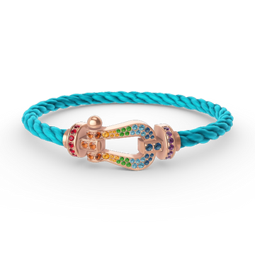 [Avelora Jewelry ]FORCE LARGE HORSESHOE  COLORED DIAMOND BRACELET ROSE GOLD